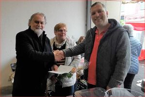 v.r.n.l. Michael Walo, Vorsitzender AWO Polch und Stadtratkandidat der SPD Polch, Monika Hesse und HGZ